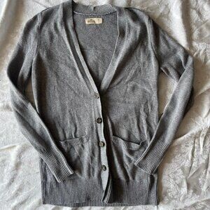 hollister gray cardigan size s